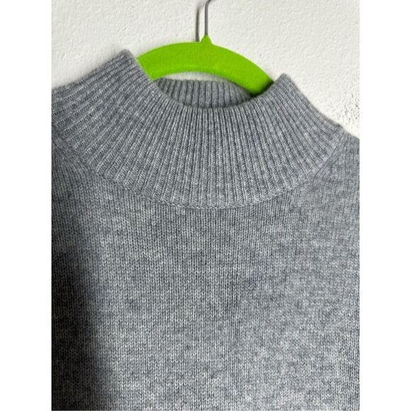 Halogen Cashmere Wool Blend Women’s Long Sweater Turtleneck Gray Size S - Picture 3 of 11